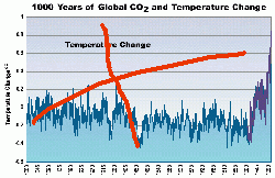 Hockey Stick graph of last 1000 yrs temperature